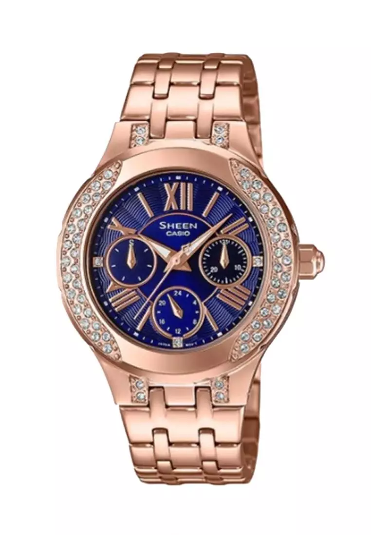 Casio sheen watches rose gold hot sale