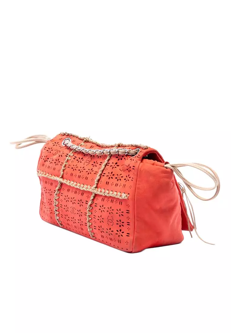 Pre-Loved Chanel Laser Cut Fringe Suede Flap