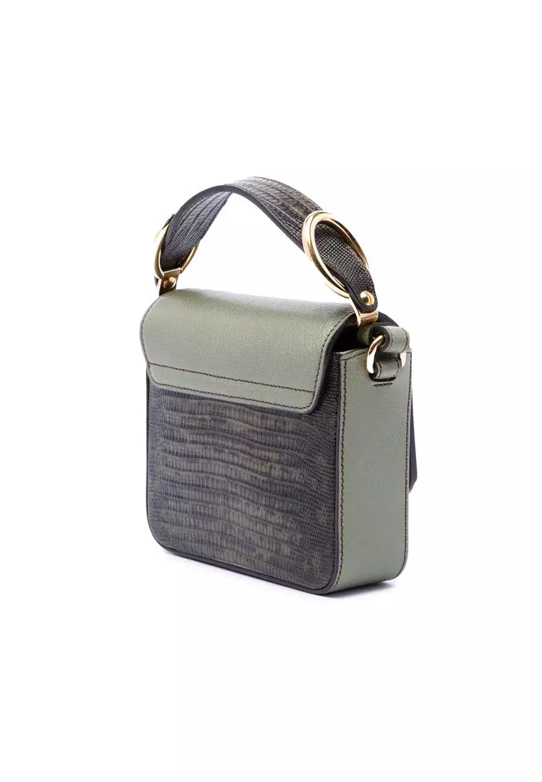 Pre-Loved Chloé Mini Tricolor Croc Embossed Calfskin C Satchel