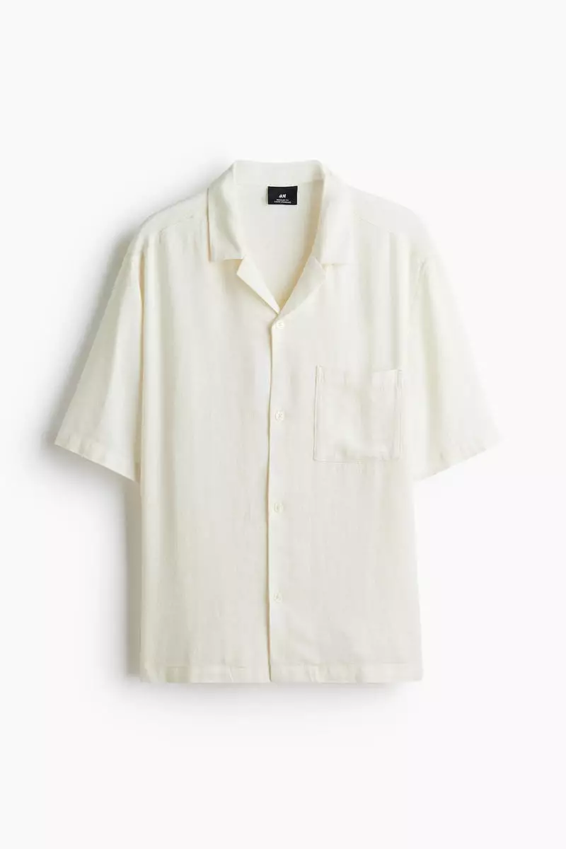 Regular Fit Linen-blend resort shirt