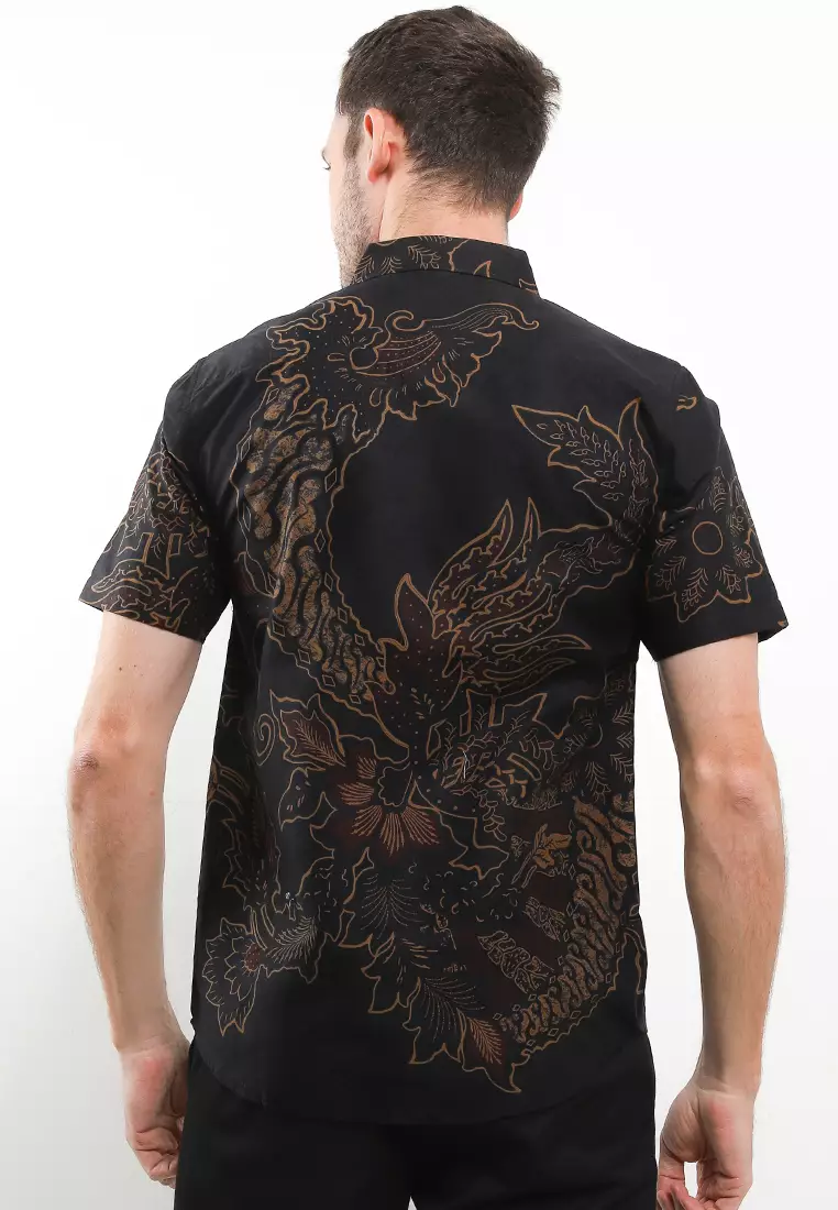 BATIK TALENTA EXCLUSIVE Lengan pendek slimfit salur bungga