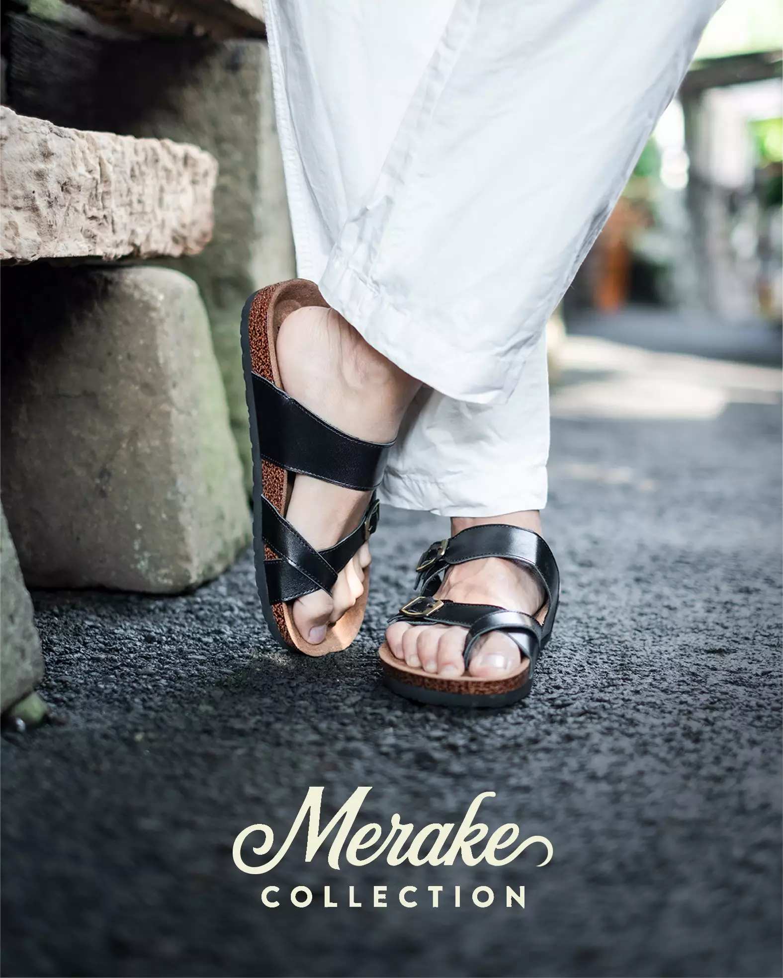 Marhadi Sandal Pria Kulit Asli Sendal Slide Genuine Leather - Merake Black