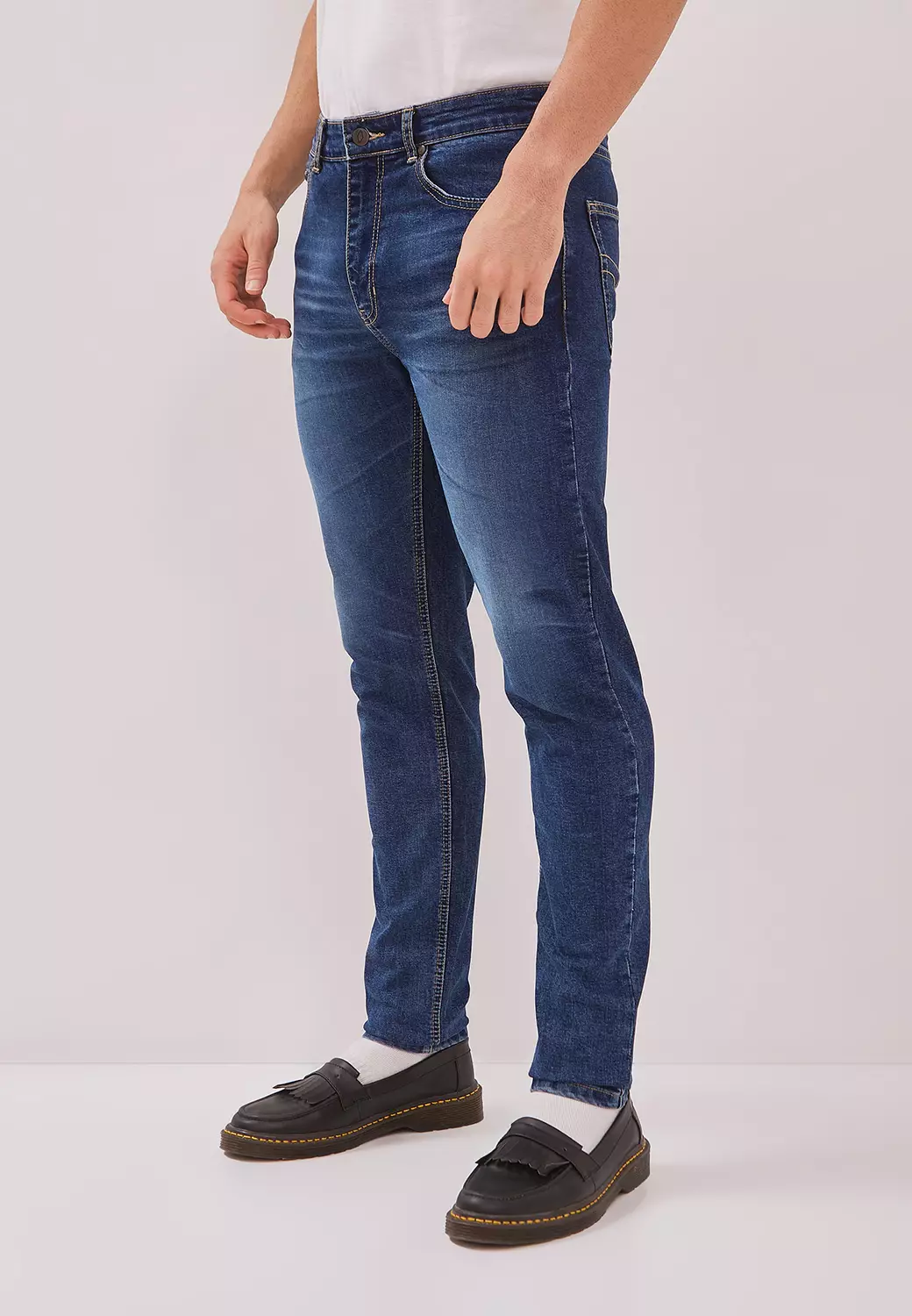 Jual DUST DUST Celana Slim Jeans Dinata Blue (DM.3728) Original 2026 ...