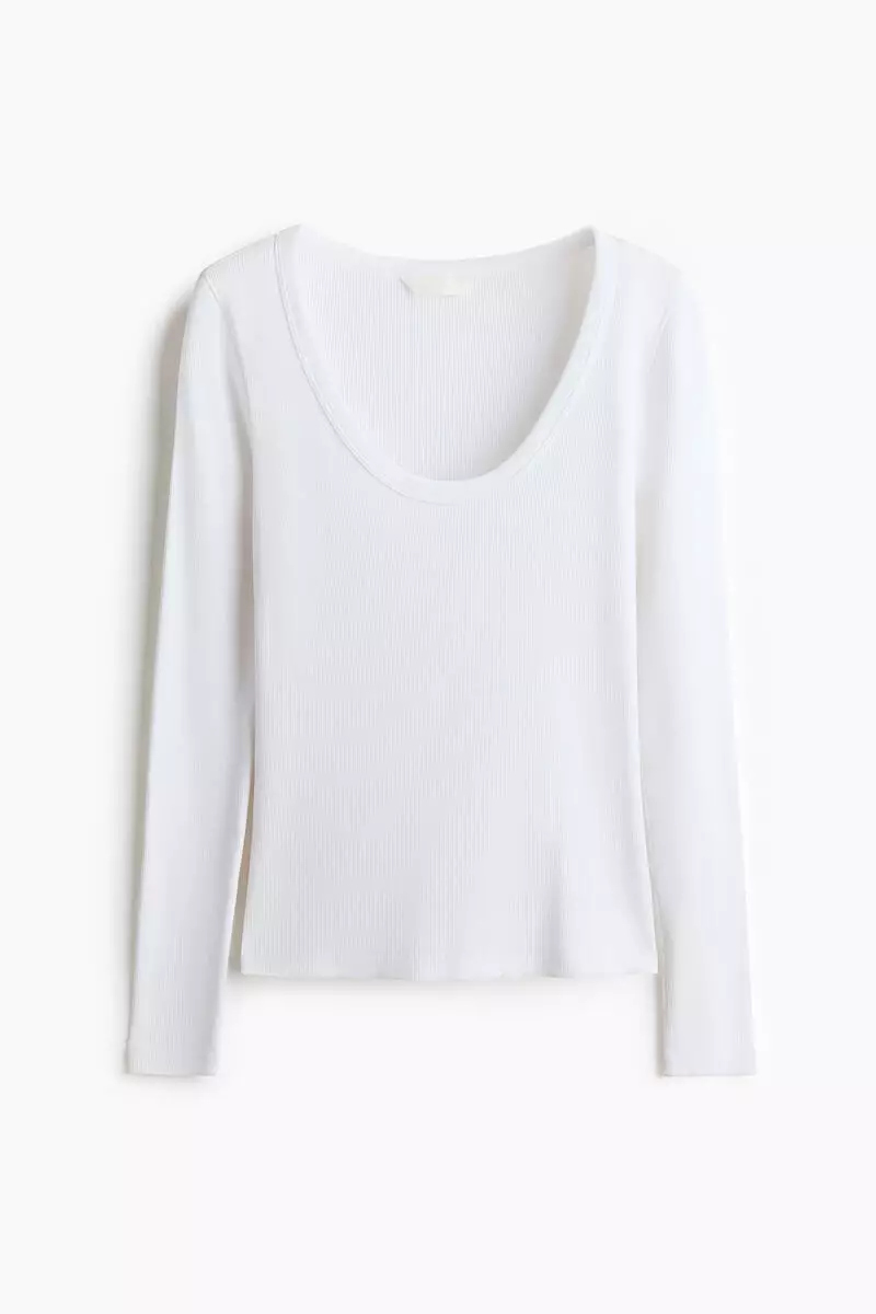 Scoop-neck cotton jersey top