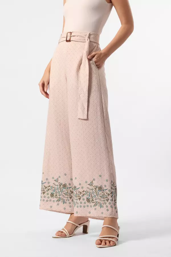 MINIMAL - Ayudewi - Kulot Motif Bunga - Beige Warna Beige