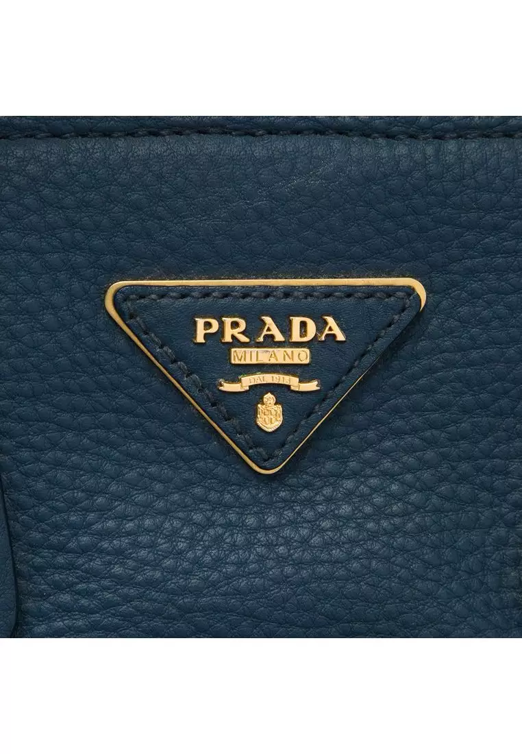 Pre-Loved Prada Vitello Daino Front Pocket Open Convertible Tote