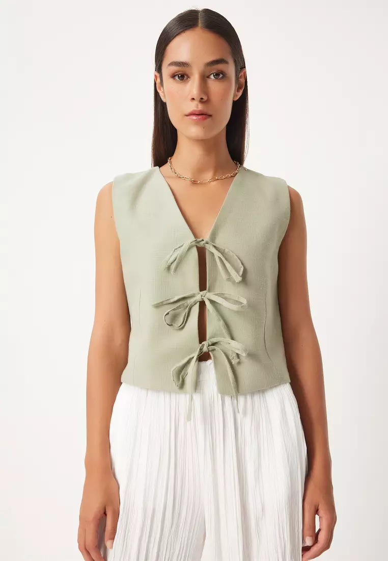 Tie Sleeveless Vest