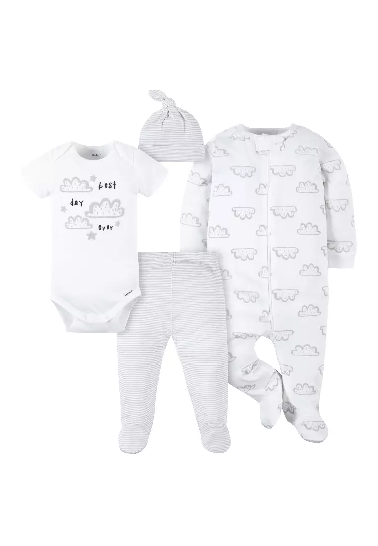 Buy Gerber Childrenswear Gerber 4-Piece Baby Neutral Baby Animals ...