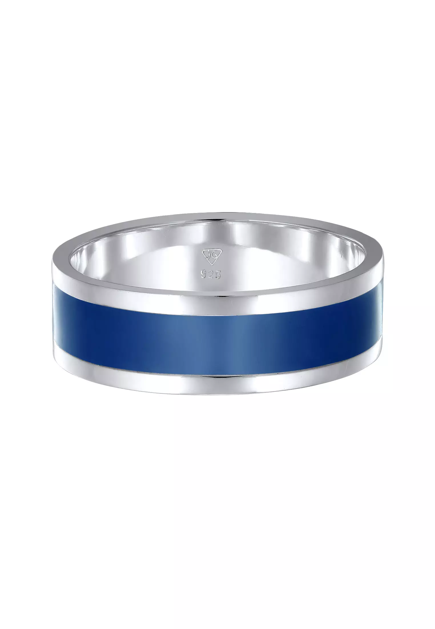 Ring Men Band Basic Geo Casual Enamel Blue