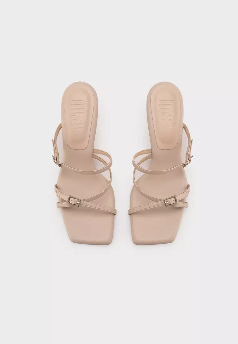 CLOUDFOAM SQUARE TOE WITH ADJUSTABLE BUCKLE STRAPPY HEEL