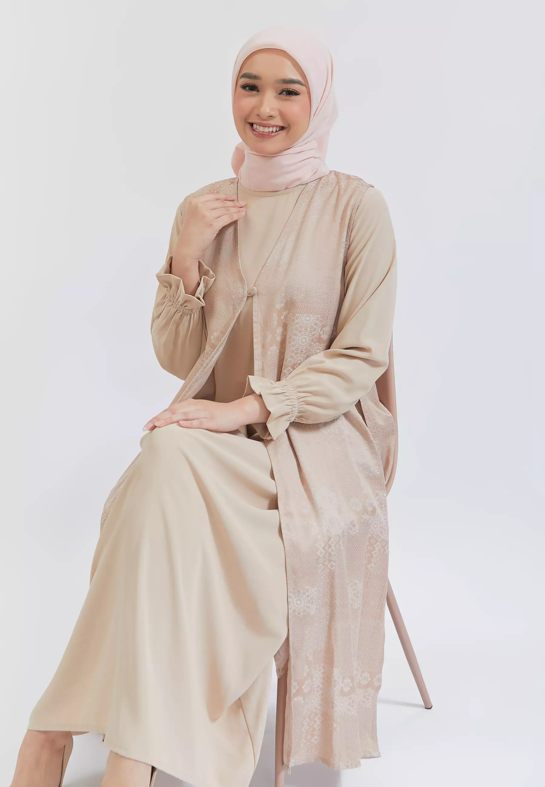 Amina Brown Two Set Dress (G.42137)