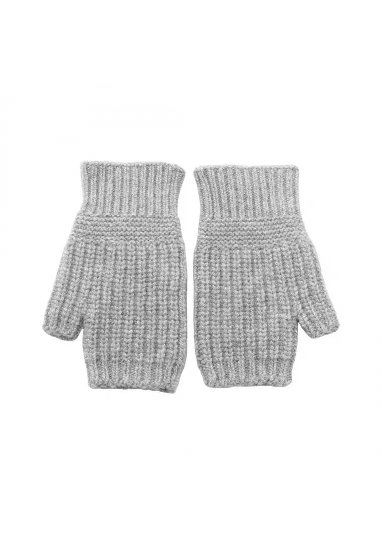 Pre-Loved MIU MIU fingerless gloves glove wool cashmere gray