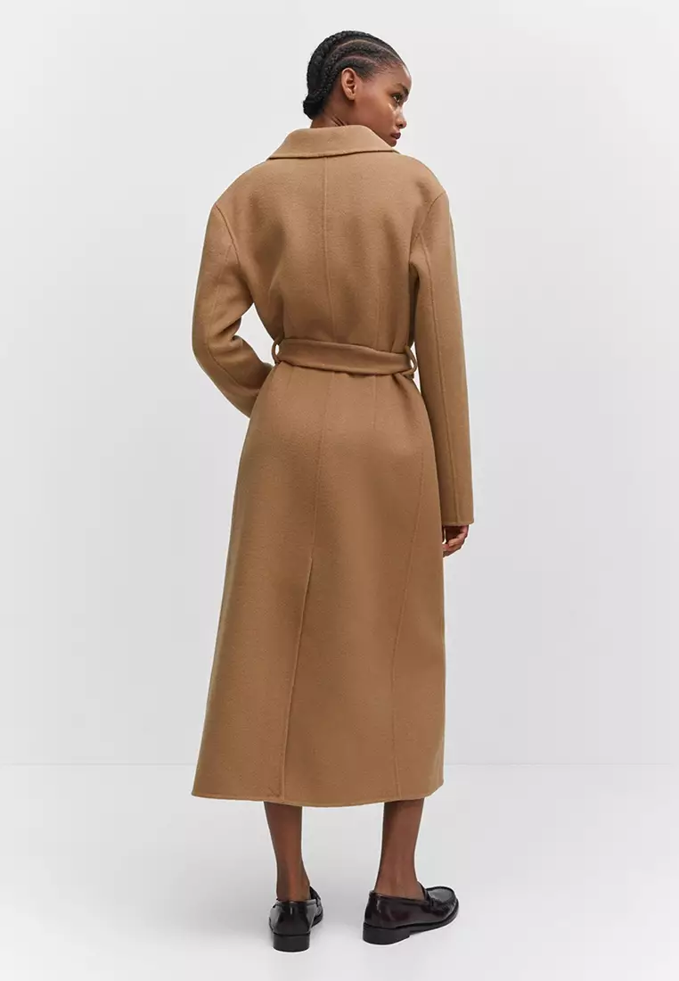 Wool coat sale with belt