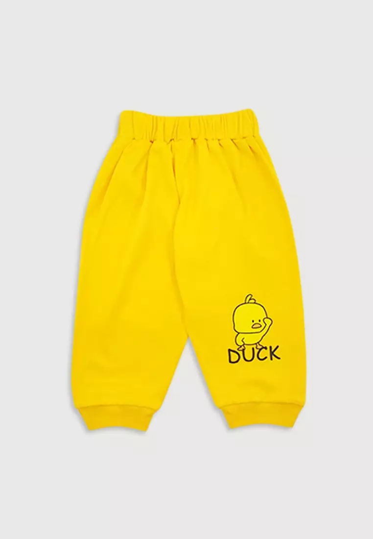 Wakakids Baju Bayi Anak Laki Laki Setelan Celana Jogger Motif Duck 3281 Kuning