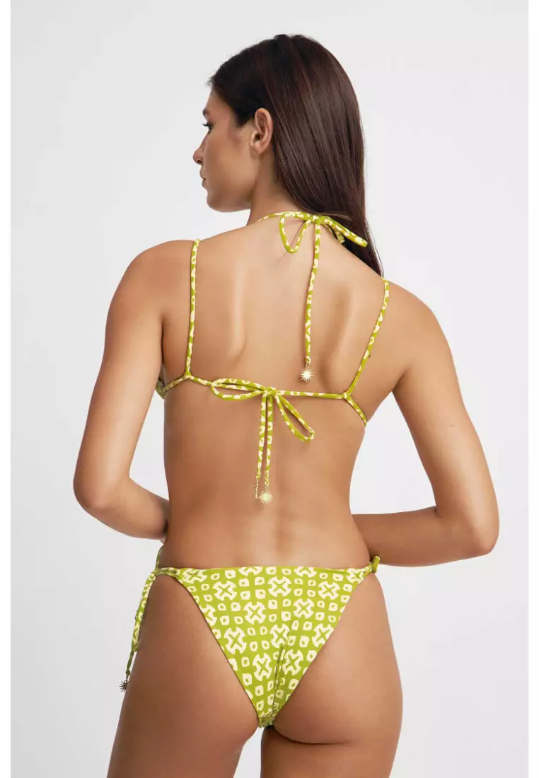 Vera Double Strap Triangle Bikini Top / Kiwi