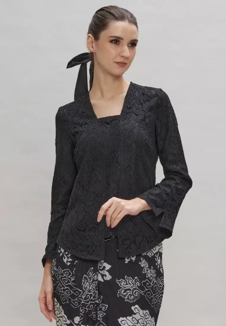 Black Lace Kebaya Top