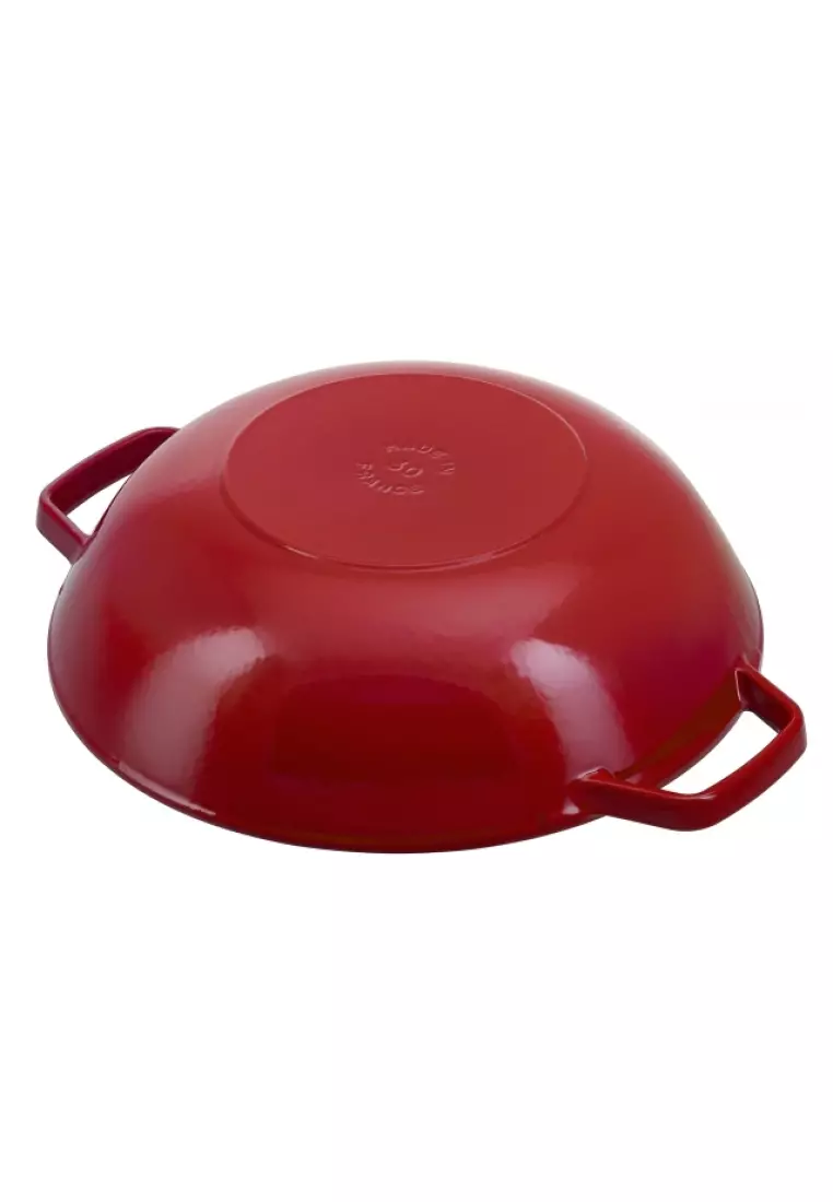 STAUB Staub Cast Iron 30cm Wok With Glass Lid Cherry Red 2023 Buy