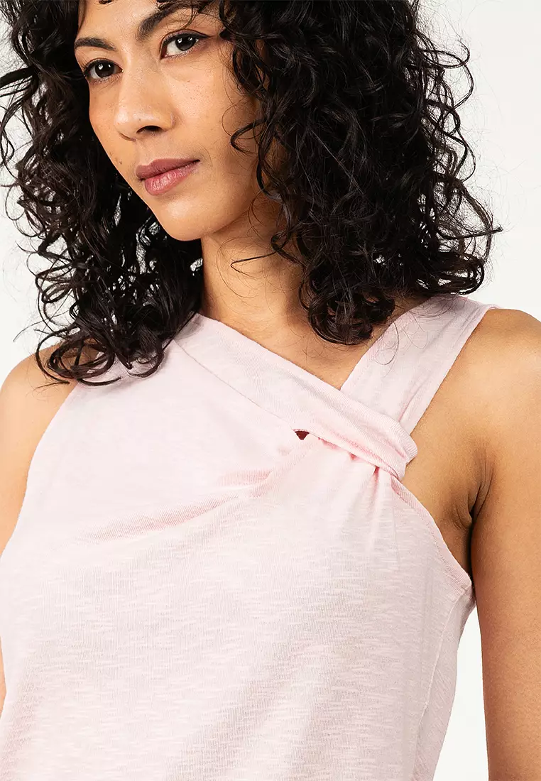 Sleeveless Knot Jersey Tank Top