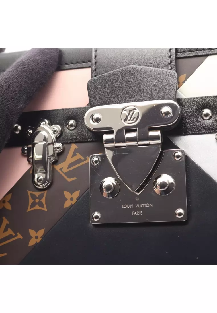 Pre-Loved Louis Vuitton Petite Malle Shoulder bag leather pink multicolor