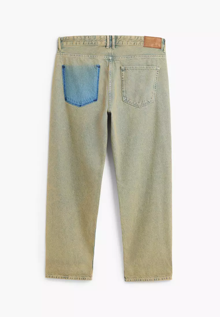 Vintage-Washed Denim Pants
