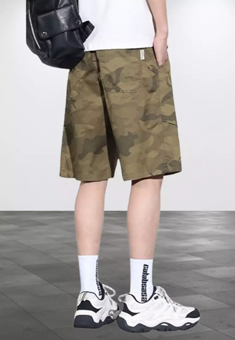 Camo Drawstring Casual Shorts