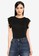 MISSGUIDED black Recycled Frill Shoulder Bodysuit 63CFBAAC502E0CGS_1