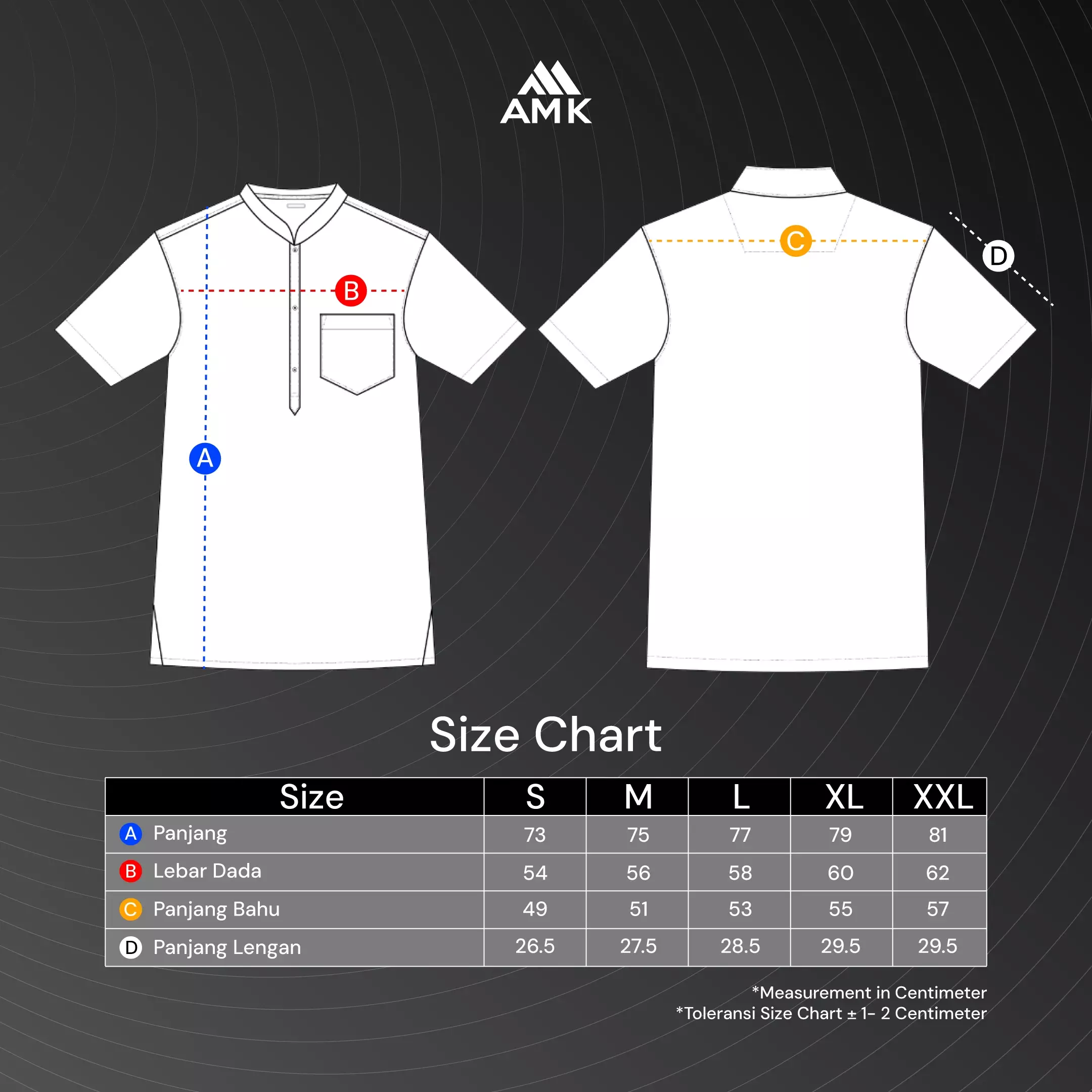AMK Kemeja Koko Pria Lengan Pendek KK BB 010 S/s Cap 6 Black