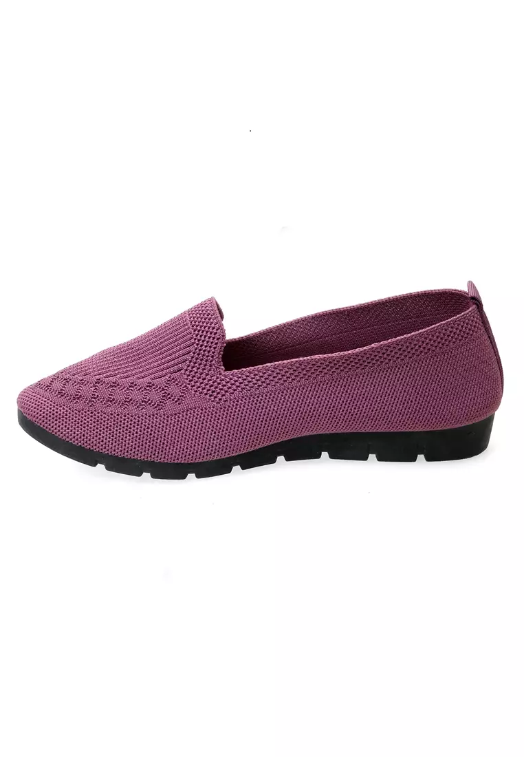 Sepatu Wanita Slip On Simple Design Casual Premium Quality - Purple