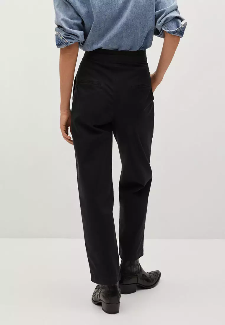 Cotton Pleated Trousers