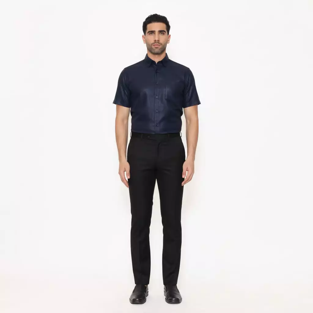 Lawell Celana Panjang Pria Formal LUTHER Slim Fit | Jet Black | Polyester Premium Polos