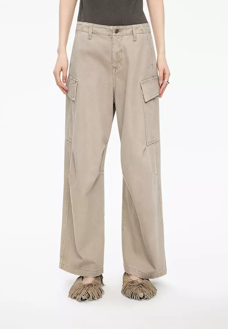 Workwear Rolled Hem Denim Extra Long Pants