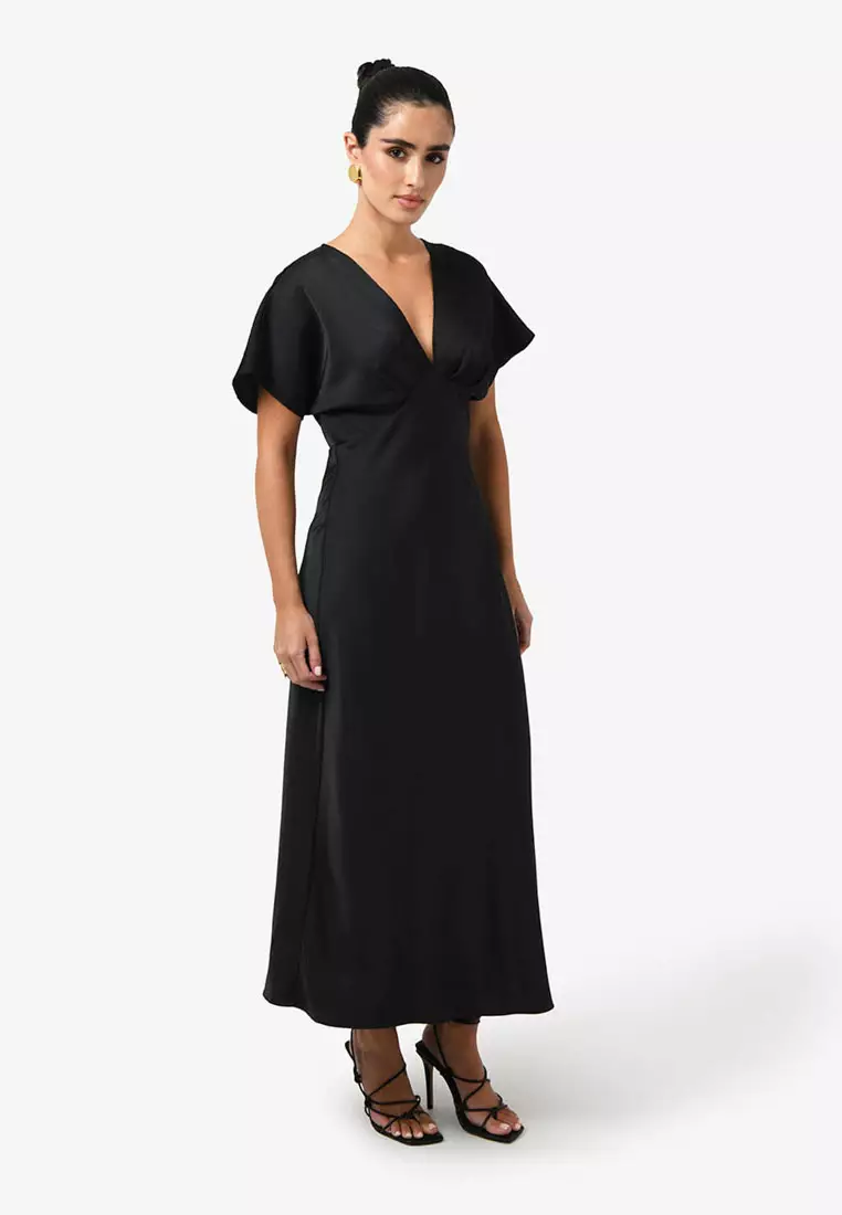 Catalina V-Neck Satin Dress