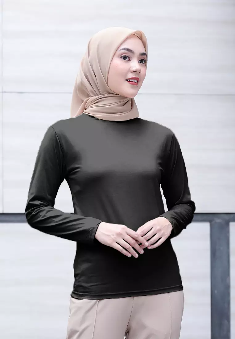 Cotton Bee - Manset Lengan Panjang Aneisha Inner Rayon - Black - XL 