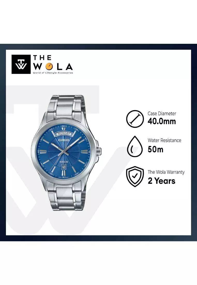 MTP-1381D-2A Men Analog Watch with Silver Stainless Steel Band