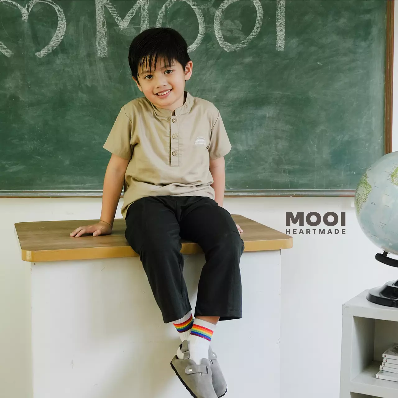 Mooi Kemeja Anak Laki-laki Rama Shirt - Clary Sage