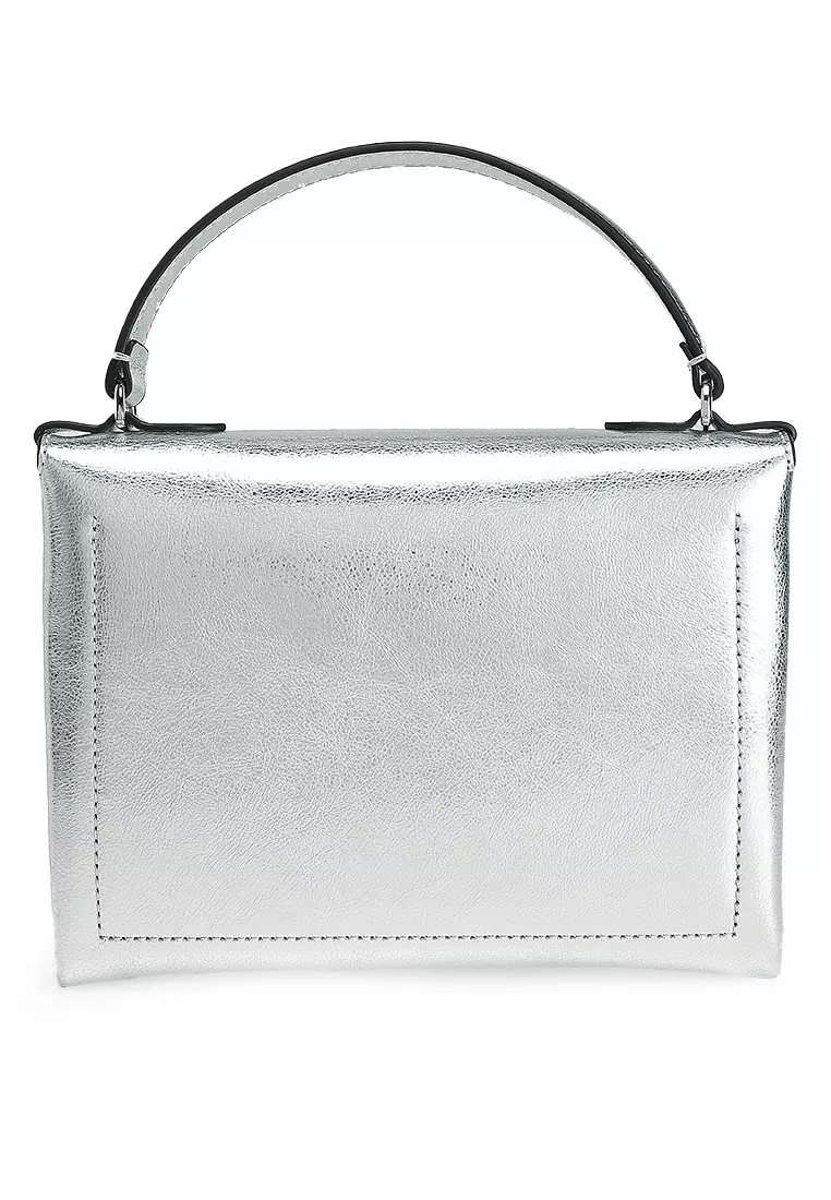 Arlettis Smooth Metallic Top-Handle Bag