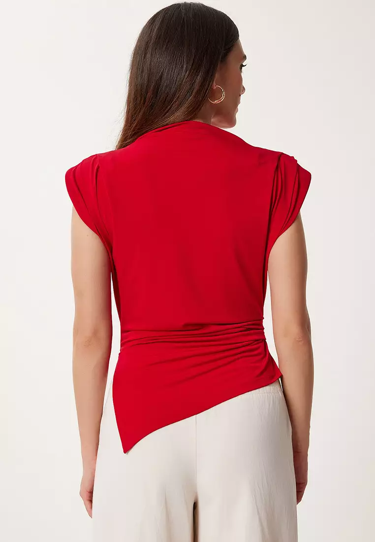 Padded Asymmetrical Sandy Blouse