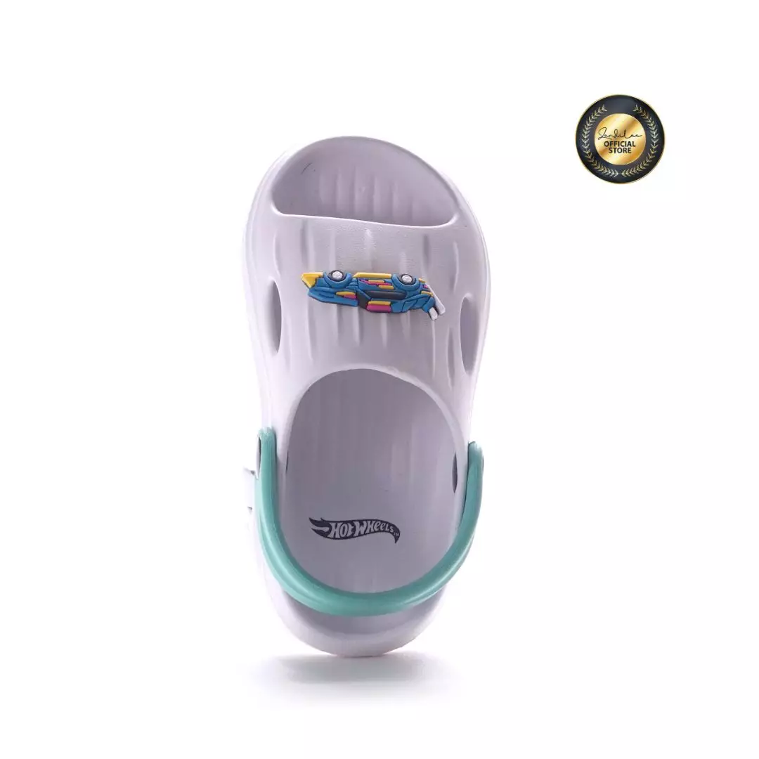 HOTWHEELS - SANDAL LAKI ANAK BAYI CH930114LB BAKPAO FULL KARET - PUTIH/HIJAU OCEAN