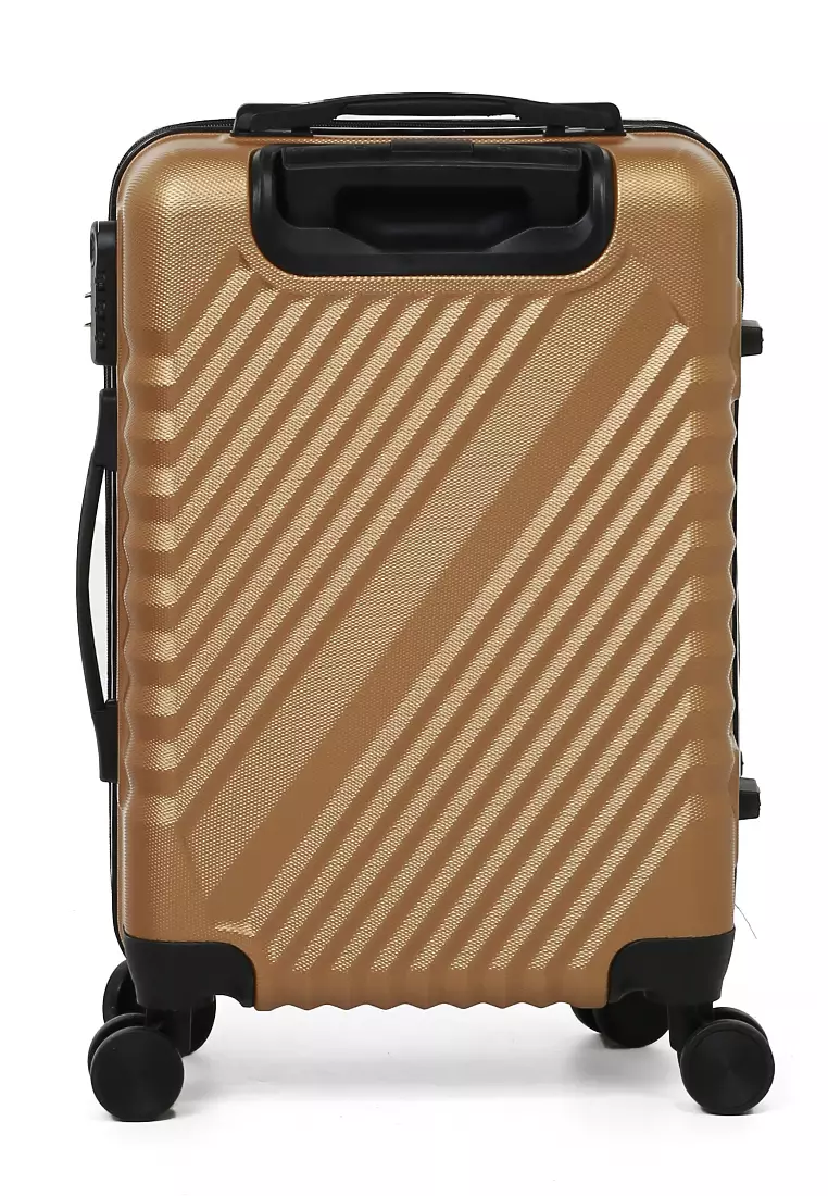 Carlton Koper Unisex Size 20 Inch Travel Bag Large Compartment Kunci Kode Angka Material Fiber ABS ORIGINAL - Gold