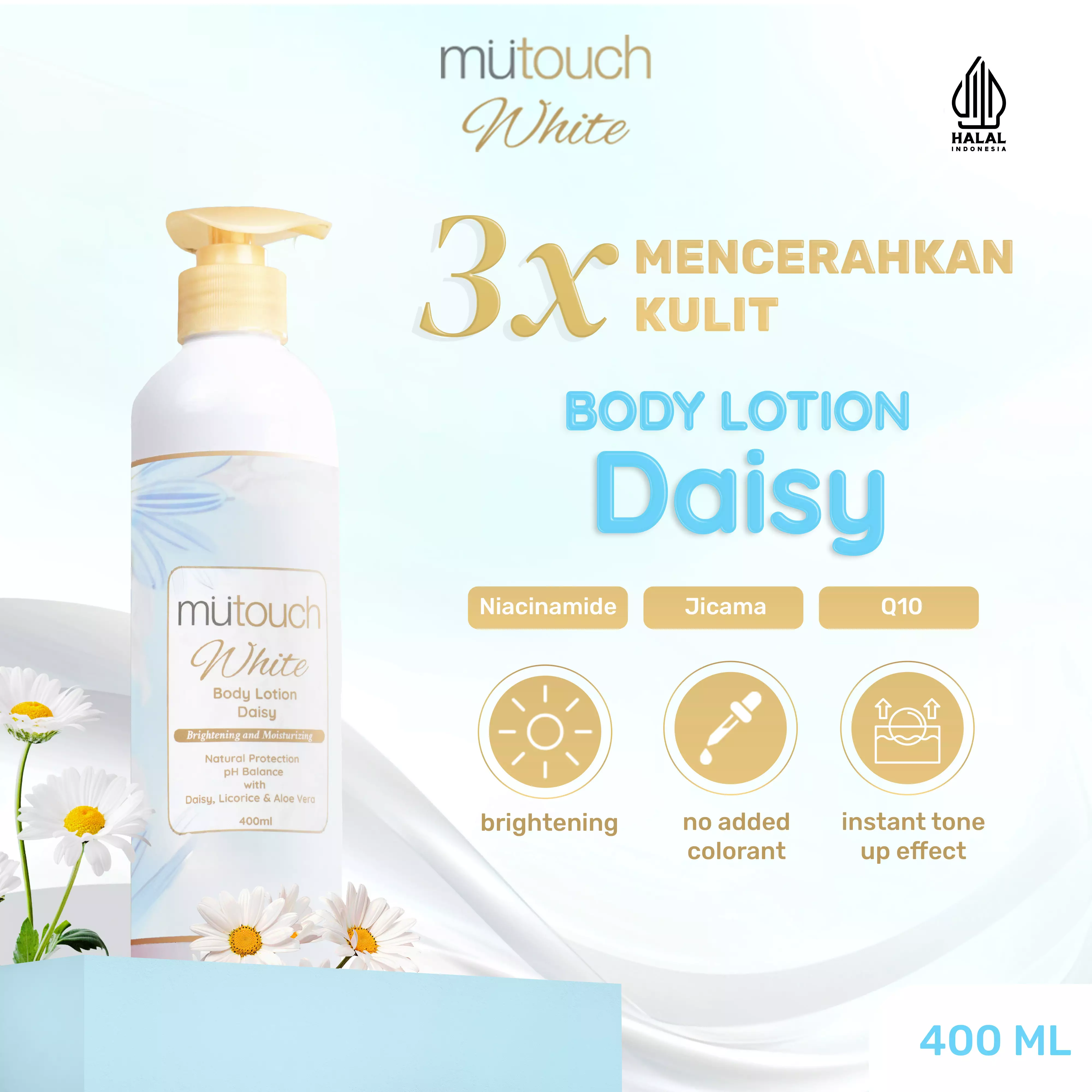Mutouch White Body Lotion Brightening and Moisturizing – Daisy 400ml