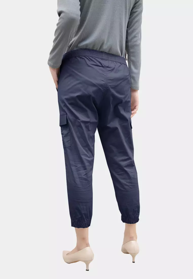 Cotton Bee - Clef Cargo Pants | Celana Jogger Cargo Wanita - Navy Blue - L
