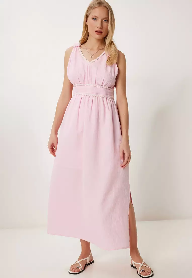 Knitted Striped Summer Linen Dress