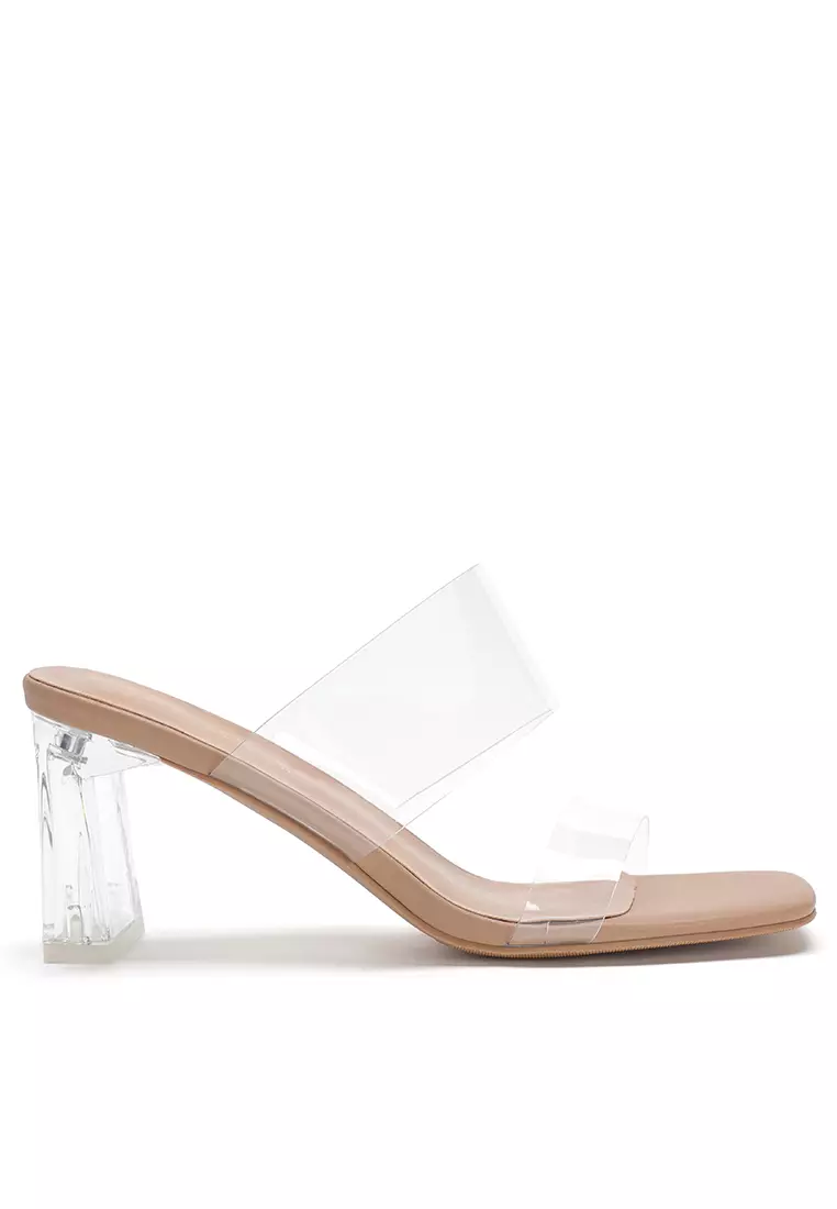 Heels with transparent straps on sale