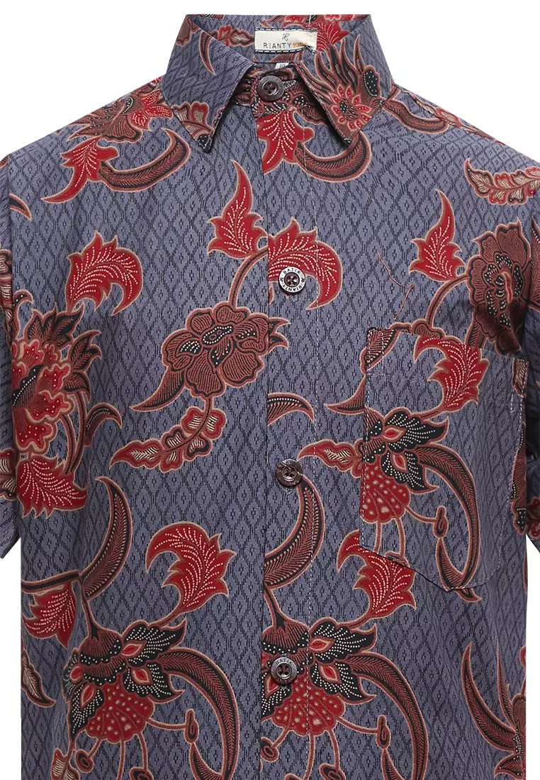 Hem Anak Batik Laki Laki Lengan Pendek Yodha Brown