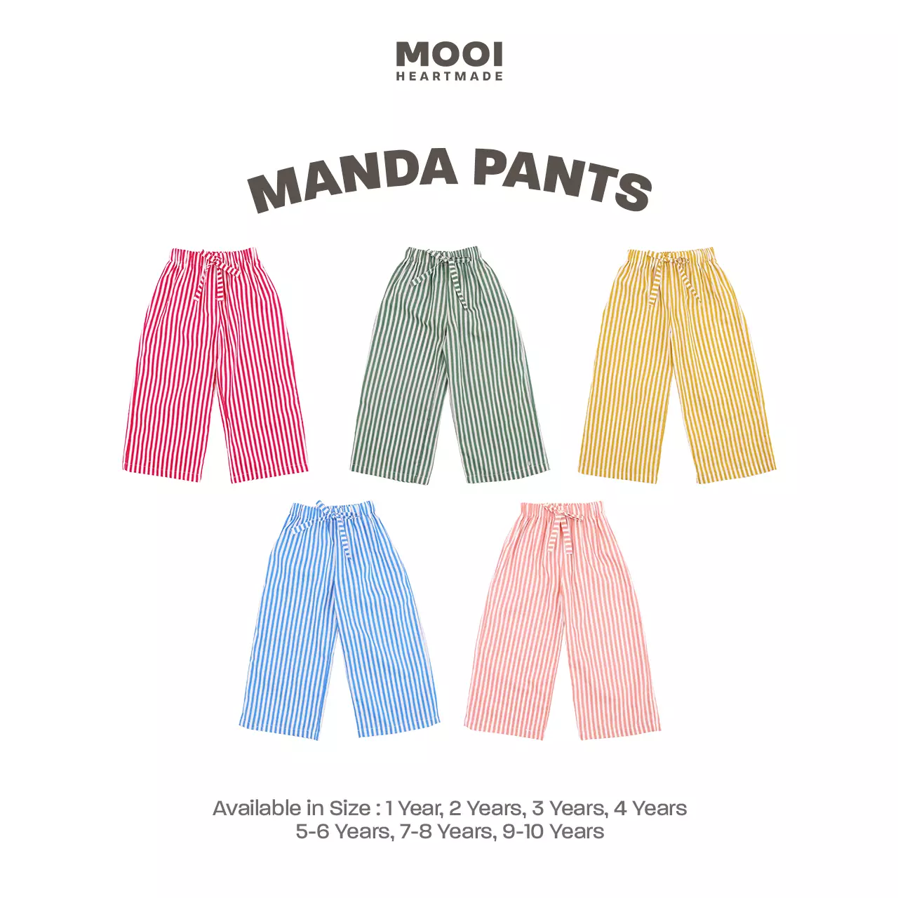Mooi Celana Panjang Anak Perempuan Manda Striped Pants - Pink Tua