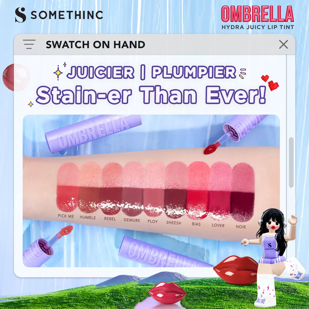 SOMETHINC Ombrella Hydra Juicy Lip Tint - 01 Pick Me