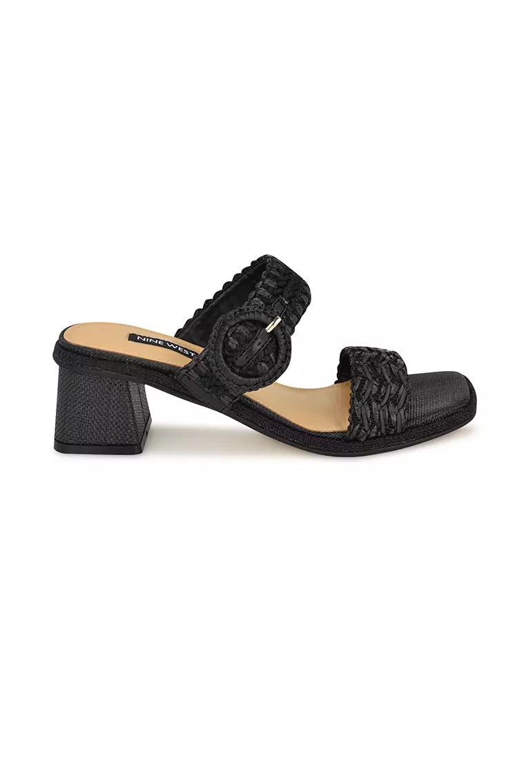 Discount on Nine West  shoes - SKU: Emerey2 Woven Slide Sandals Black