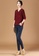 A-IN GIRLS red Simple V-Neck Long-Sleeved Sweater FAC27AAEF4DB8DGS_5