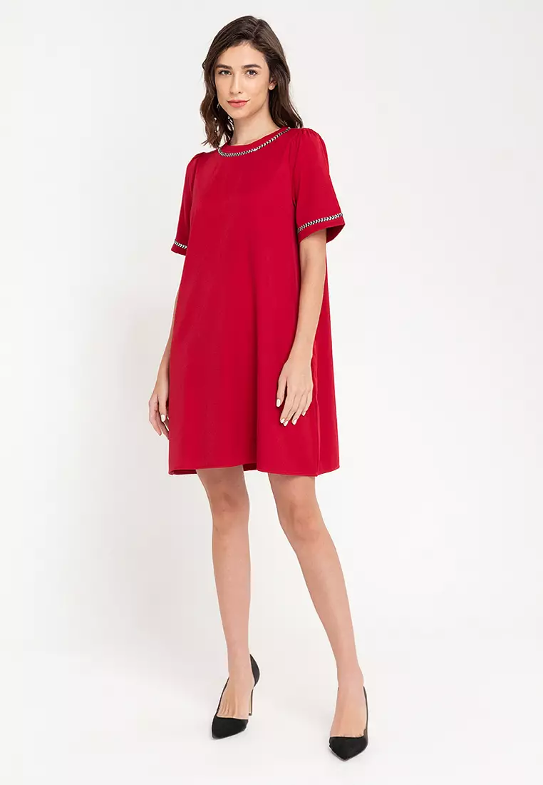 Cerie Jewelled Trim Dress