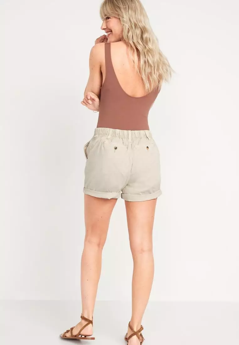 High-Waisted OGC Pull-On Chino Shorts for Women -- 5-inch inseam